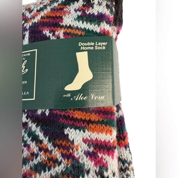 Woolrich Aloe-Infused Double Layer Home Socks Navy / Red Brand New - Picture 3 of 6